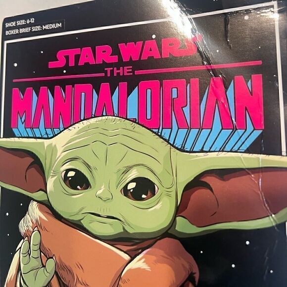 Star Wars The Child Boxer Brief Mens Size M(31-34) And 2 Pair Crew Sock Gift Set - Picture 7 of 12